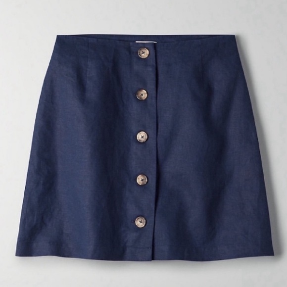 Wilfred Lachlan Linen Skirt in Navy - Picture 1 of 2